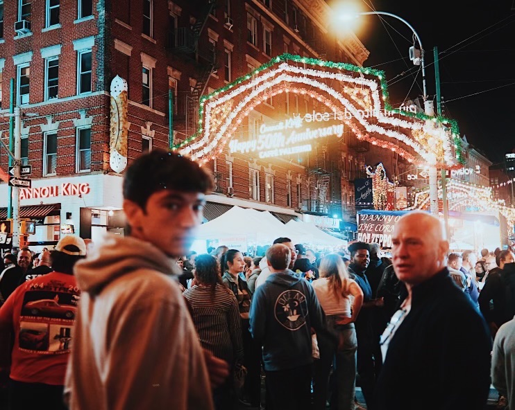 Kyle at a night street festival in New York